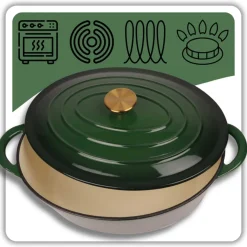 EMALIOWANA BRYTFANNA ŻELIWNA GĘSIARKA 6L HAGE ZIELONA