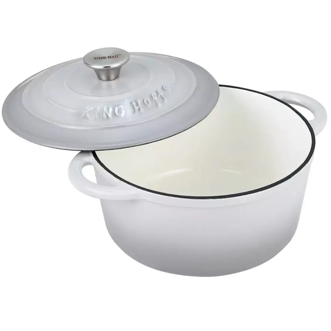 EMALIOWANY GARNEK ŻELIWNY 24cm KINGHOFF KH-1521