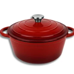 EMALIOWANY GARNEK ŻELIWNY 22cm 3L HAGE CZERWONY