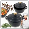 EMALIOWANY GARNEK ŻELIWNY 26cm 5L HAGE CZARNY MAT