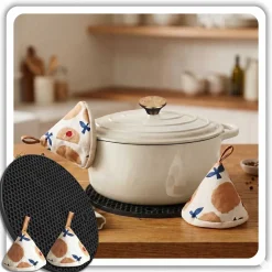EMALIOWANY GARNEK ŻELIWNY 24cm 4L HAGE CREAM