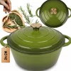 EMALIOWANY GARNEK ŻELIWNY 24cm 4L HAGE OLIWKOWY