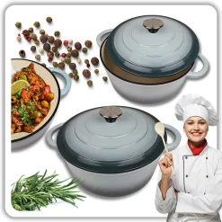 EMALIOWANY GARNEK ŻELIWNY 22cm 3L HAGE SEA SALT