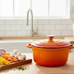 EMALIOWANY GARNEK ŻELIWNY 26cm 5L HAGE ORANGE