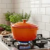 EMALIOWANY GARNEK ŻELIWNY 24cm 4L HAGE ORANGE