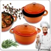 EMALIOWANY GARNEK ŻELIWNY 22cm 3L HAGE ORANGE