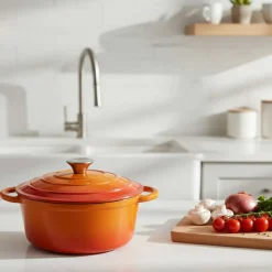 EMALIOWANY GARNEK ŻELIWNY 22cm 3L HAGE ORANGE