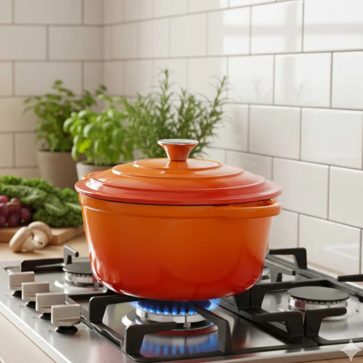 EMALIOWANY GARNEK ŻELIWNY 22cm 3L HAGE ORANGE