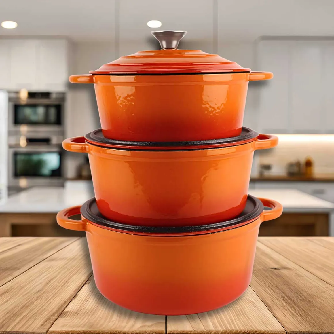EMALIOWANY GARNEK ŻELIWNY 22cm 3L HAGE ORANGE