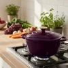 EMALIOWANY GARNEK ŻELIWNY 22cm 3L HAGE EGGPLANT
