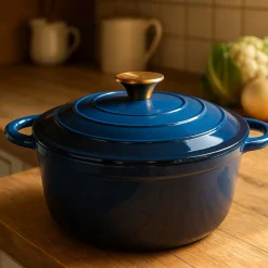 EMALIOWANY GARNEK ŻELIWNY 22cm 3L HAGE NIEBIESKI