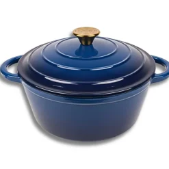 EMALIOWANY GARNEK ŻELIWNY 24cm 4L HAGE NIEBIESKI