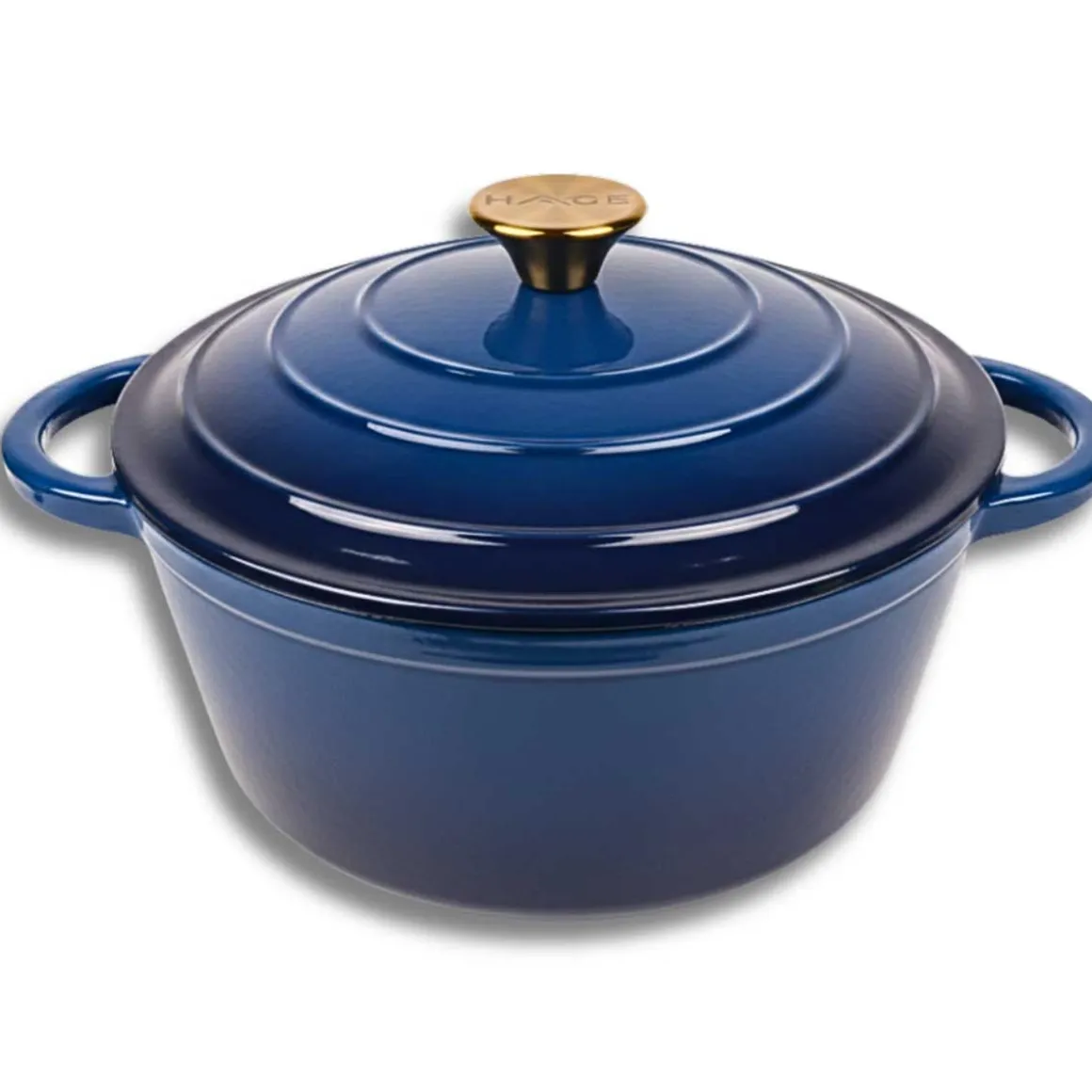 EMALIOWANY GARNEK ŻELIWNY 24cm 4L HAGE NIEBIESKI
