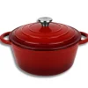 EMALIOWANY GARNEK ŻELIWNY 24cm 4L HAGE CZERWONY