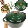 EMALIOWANY GARNEK ŻELIWNY 24cm 4L HAGE ZIELONY
