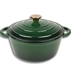 EMALIOWANY GARNEK ŻELIWNY 24cm 4L HAGE ZIELONY