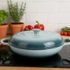 EMALIOWANY GARNEK ŻELIWNY PŁASKI 30cm 3L HAGE SEA SALT