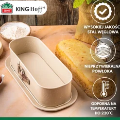 FORMA KEKSÓWKA DO CHLEBA ROZPINANA 34,5x15,5cm KINGHOFF KH-1976