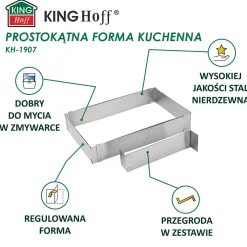 FORMA REGULOWANA RANT DO CIAST TORTÓW KINGHOFF KH-1907 PROSTOKĄTNA