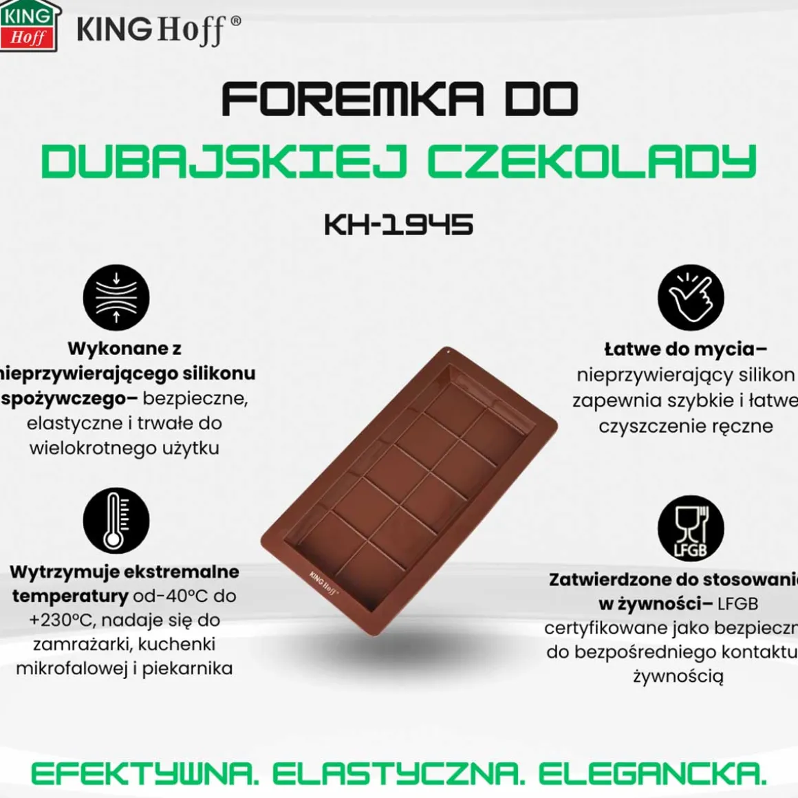 FORMA SILIKONOWA DO CZEKOLADY DUBAJSKIEJ KINGHOFF KH-1945