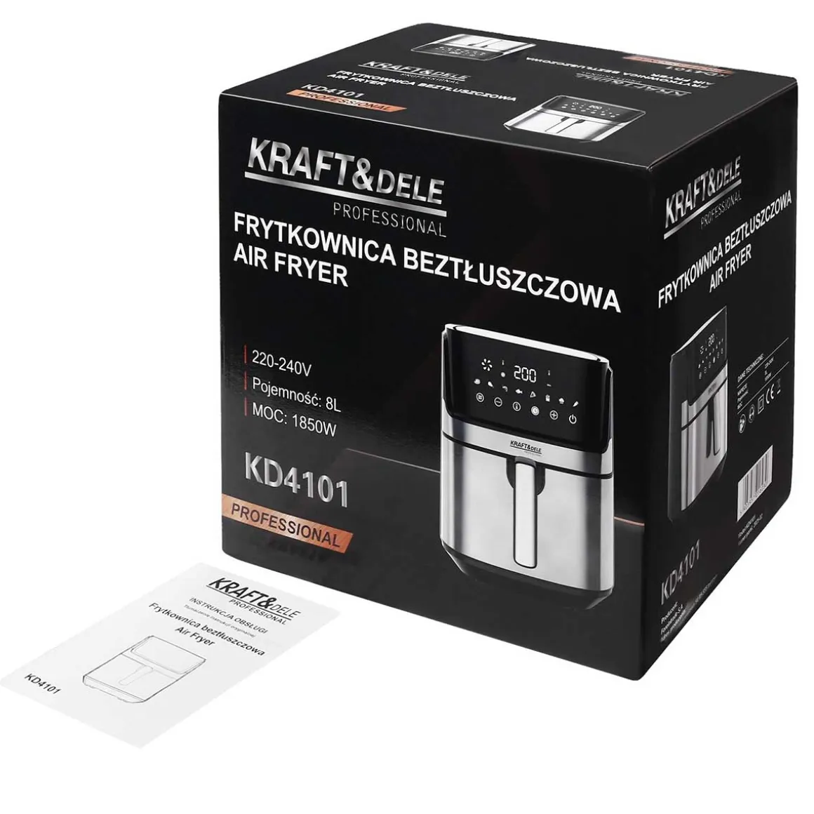 FRYTOWNICA BEZTŁUSZCZOWA 8L KRAFT&DELE 1850W KD-4101
