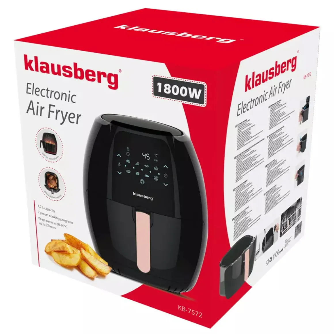 FRYTOWNICA BEZTŁUSZCZOWA 1800W 7,7L KLAUSBERG KB-7572