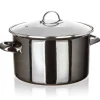 GARNEK EMALIOWANY 26cm 6L Z POKRYWĄ BANQUET METALLIC BLACK