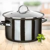 GARNEK EMALIOWANY 22cm 3,7L Z POKRYWĄ BANQUET METALLIC BLACK