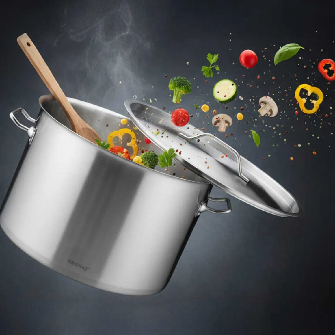 GARNEK GASTRONOMICZNY Z POKRYWĄ STALOWĄ Ø55cm 83L KINGHOFF KH-2029