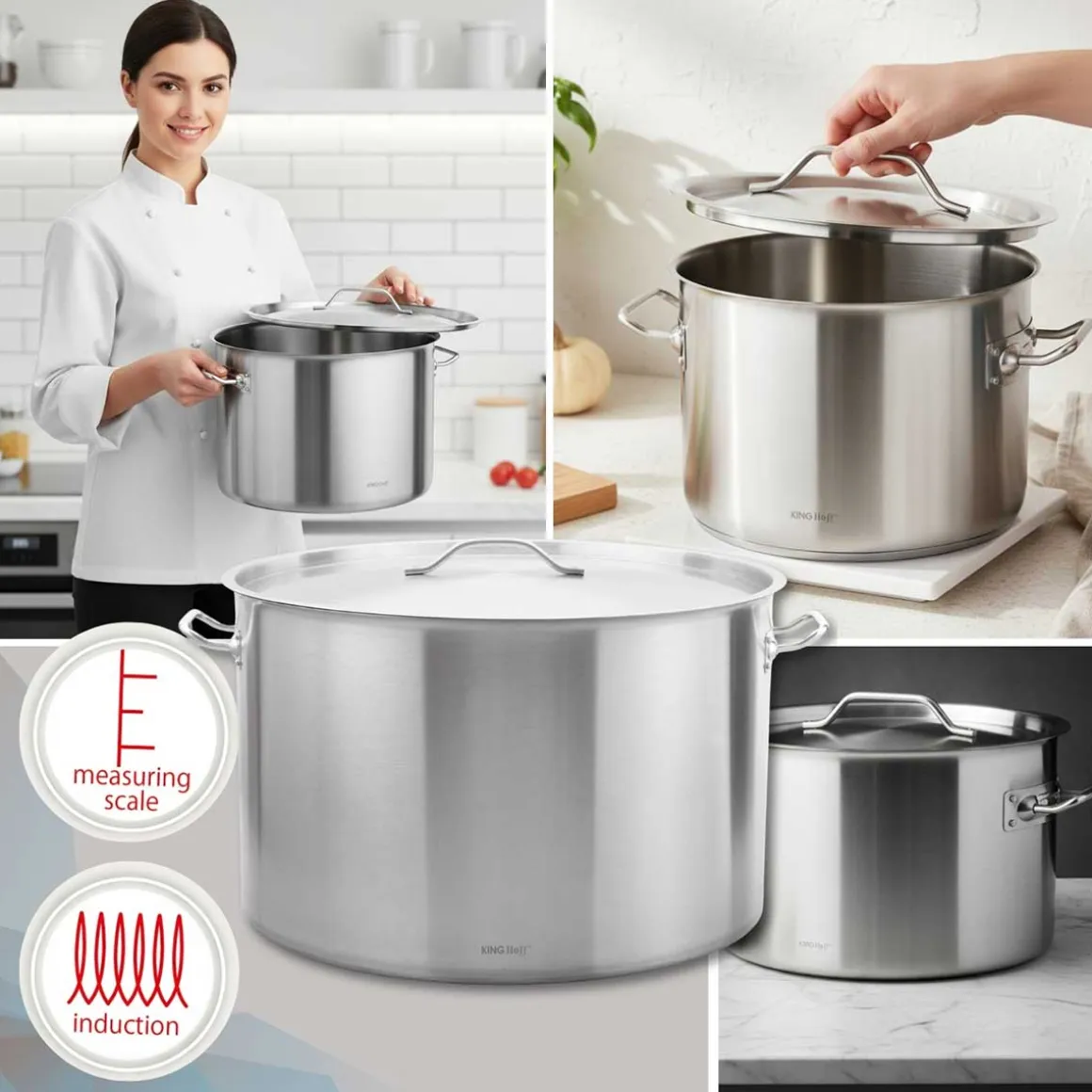 GARNEK GASTRONOMICZNY Z POKRYWĄ STALOWĄ Ø55cm 83L KINGHOFF KH-2029