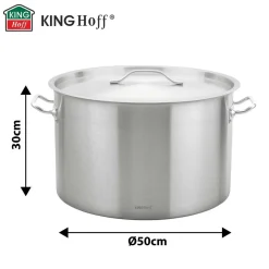 GARNEK GASTRONOMICZNY Z POKRYWĄ STALOWĄ Ø50cm 58L KINGHOFF KH-2028