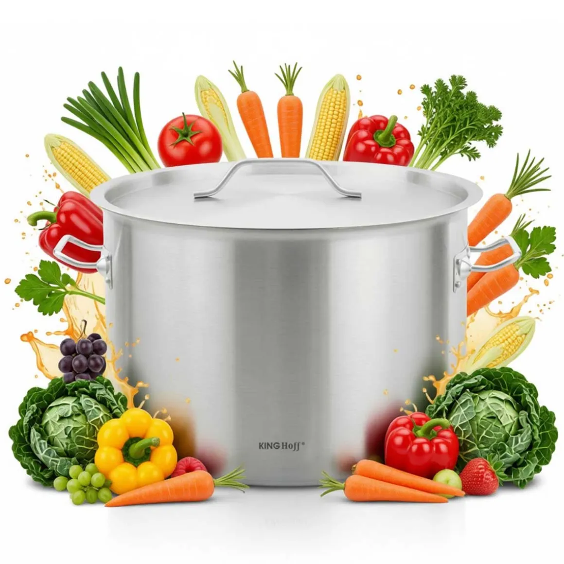 GARNEK GASTRONOMICZNY Z POKRYWĄ STALOWĄ Ø50cm 58L KINGHOFF KH-2028