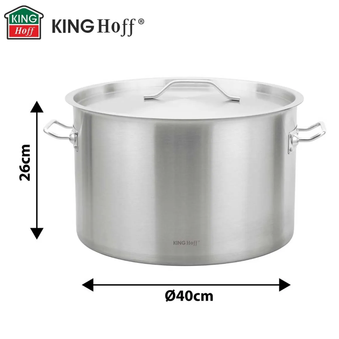 GARNEK GASTRONOMICZNY Z POKRYWĄ STALOWĄ Ø40cm 32L KINGHOFF KH-2026