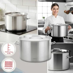 GARNEK GASTRONOMICZNY Z POKRYWĄ STALOWĄ Ø40cm 32L KINGHOFF KH-2026