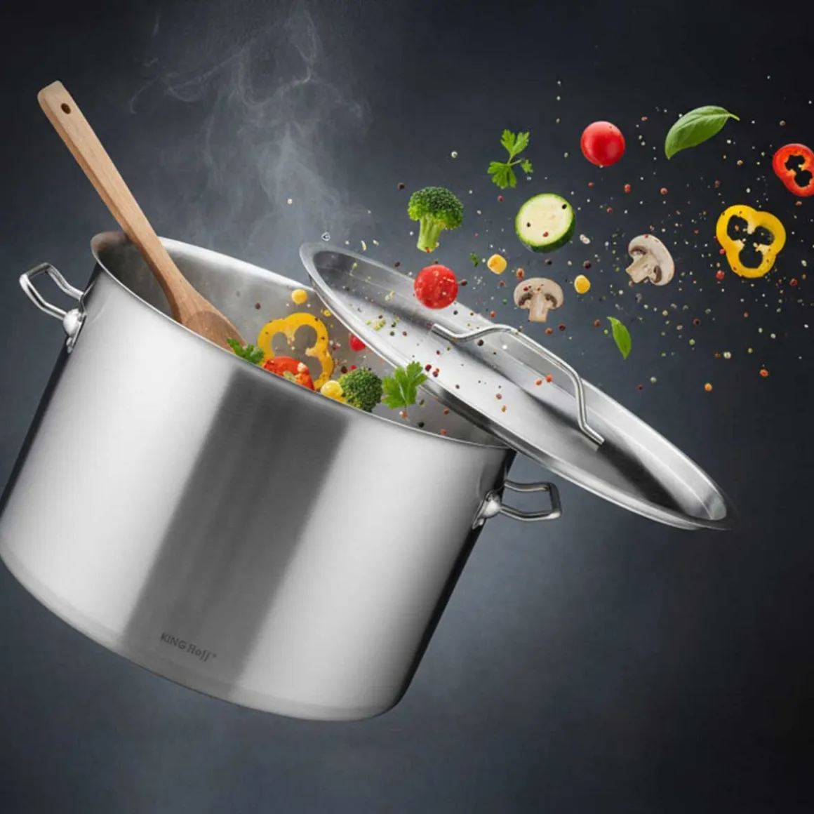 GARNEK GASTRONOMICZNY Z POKRYWĄ STALOWĄ Ø40cm 32L KINGHOFF KH-2026