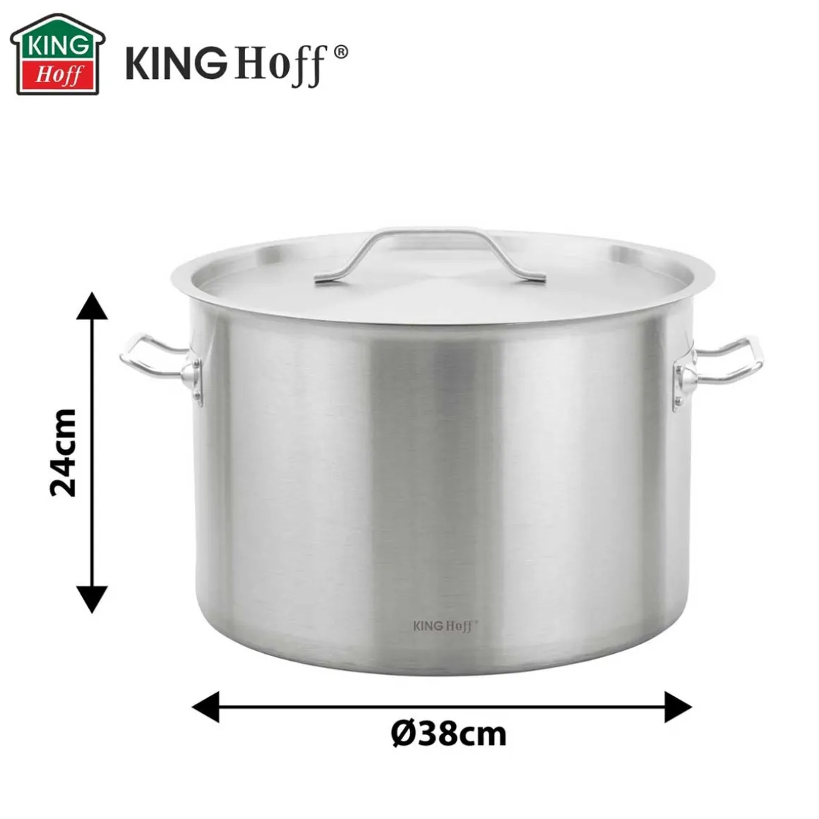 GARNEK GASTRONOMICZNY Z POKRYWĄ STALOWĄ Ø38cm 27L KINGHOFF KH-2025