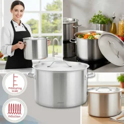 GARNEK GASTRONOMICZNY Z POKRYWĄ STALOWĄ Ø38cm 27L KINGHOFF KH-2025