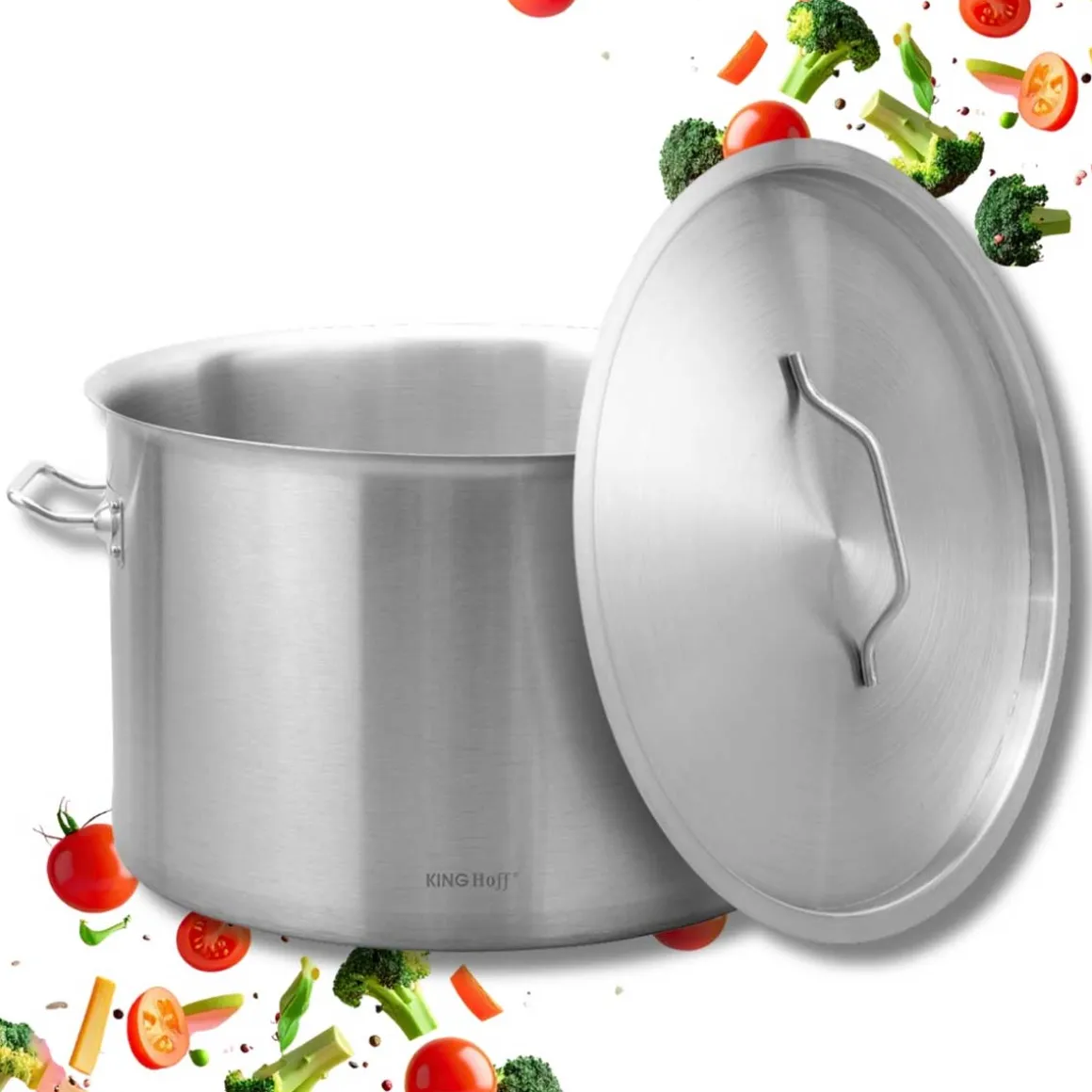 GARNEK GASTRONOMICZNY Z POKRYWĄ STALOWĄ Ø38cm 27L KINGHOFF KH-2025