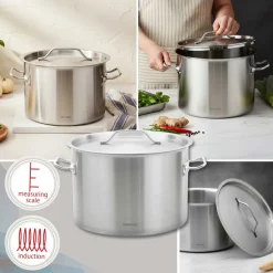 GARNEK GASTRONOMICZNY Z POKRYWĄ STALOWĄ Ø36cm 24L KINGHOFF KH-2024
