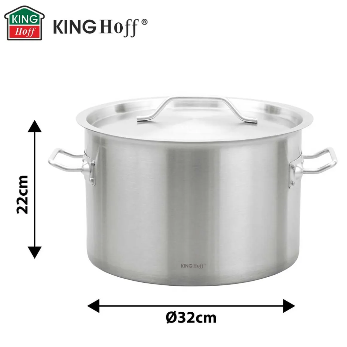 GARNEK GASTRONOMICZNY Z POKRYWĄ STALOWĄ Ø32cm 17L KINGHOFF KH-2023