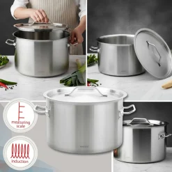 GARNEK GASTRONOMICZNY Z POKRYWĄ STALOWĄ Ø32cm 17L KINGHOFF KH-2023