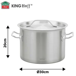 GARNEK GASTRONOMICZNY Z POKRYWĄ STALOWĄ Ø30cm 14L KINGHOFF KH-2022