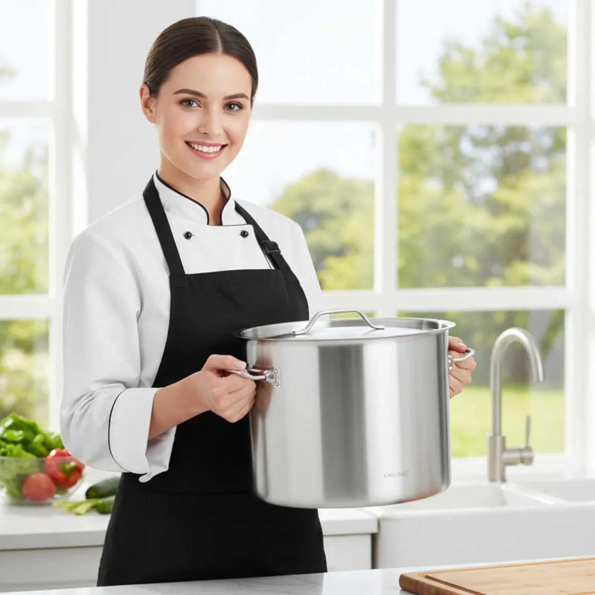 GARNEK GASTRONOMICZNY Z POKRYWĄ STALOWĄ Ø25cm 9L KINGHOFF KH-2021