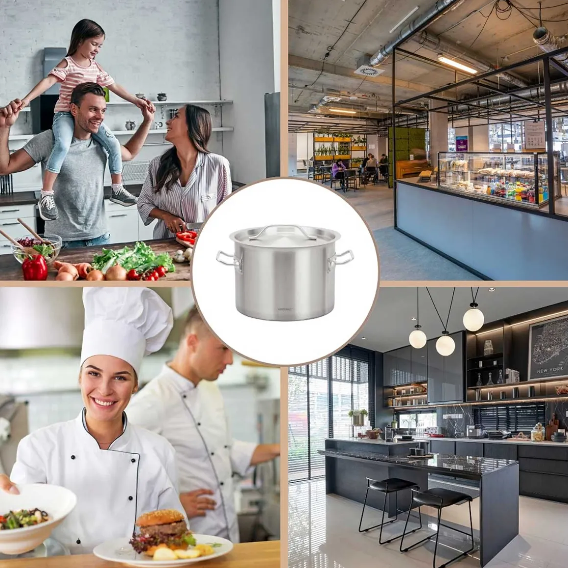 GARNEK GASTRONOMICZNY Z POKRYWĄ STALOWĄ Ø25cm 9L KINGHOFF KH-2021