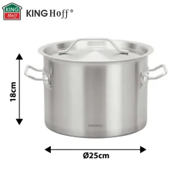 GARNEK GASTRONOMICZNY Z POKRYWĄ STALOWĄ Ø25cm 9L KINGHOFF KH-2021