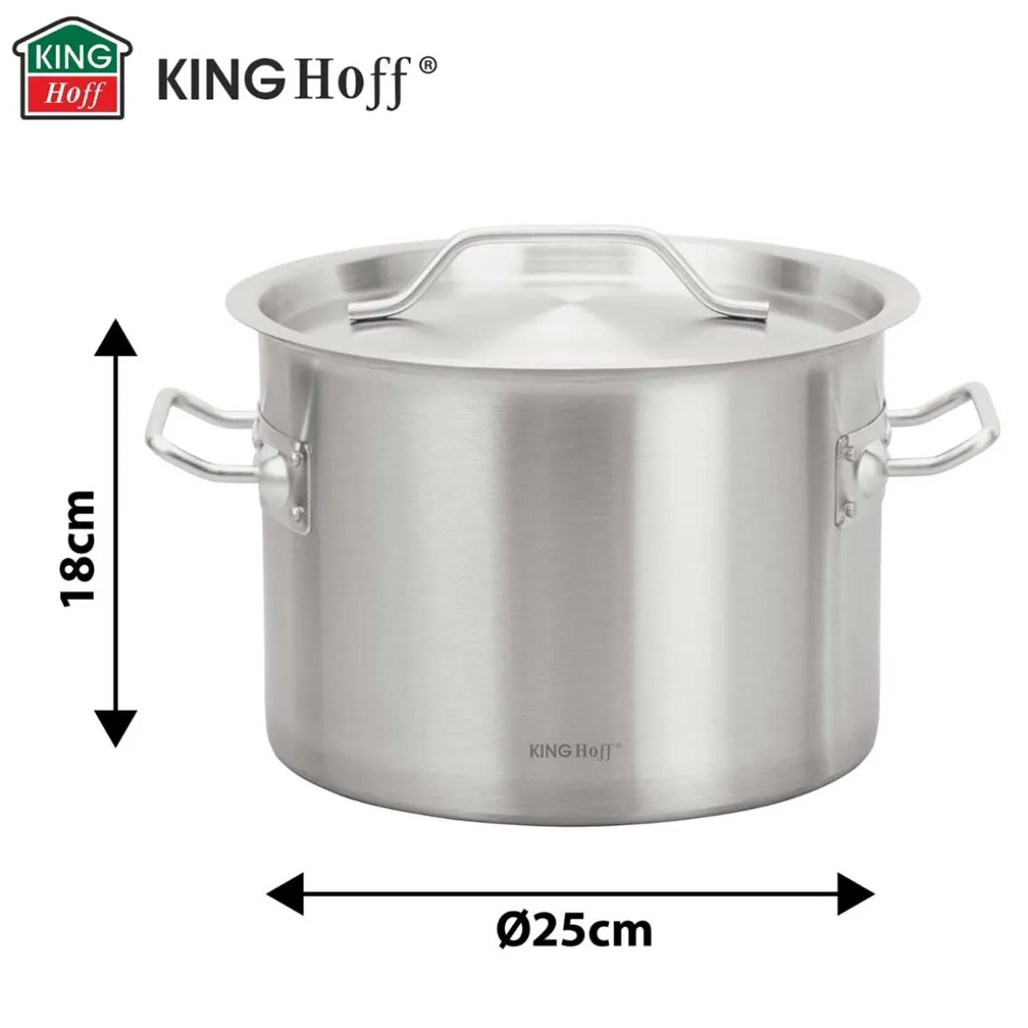 GARNEK GASTRONOMICZNY Z POKRYWĄ STALOWĄ Ø25cm 9L KINGHOFF KH-2021
