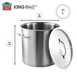 GARNEK GASTRONOMICZNY Z POKRYWĄ STALOWĄ 71L KINGHOFF KH-1967