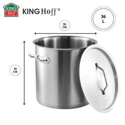 GARNEK GASTRONOMICZNY Z POKRYWĄ STALOWĄ 36L KINGHOFF KH-1965