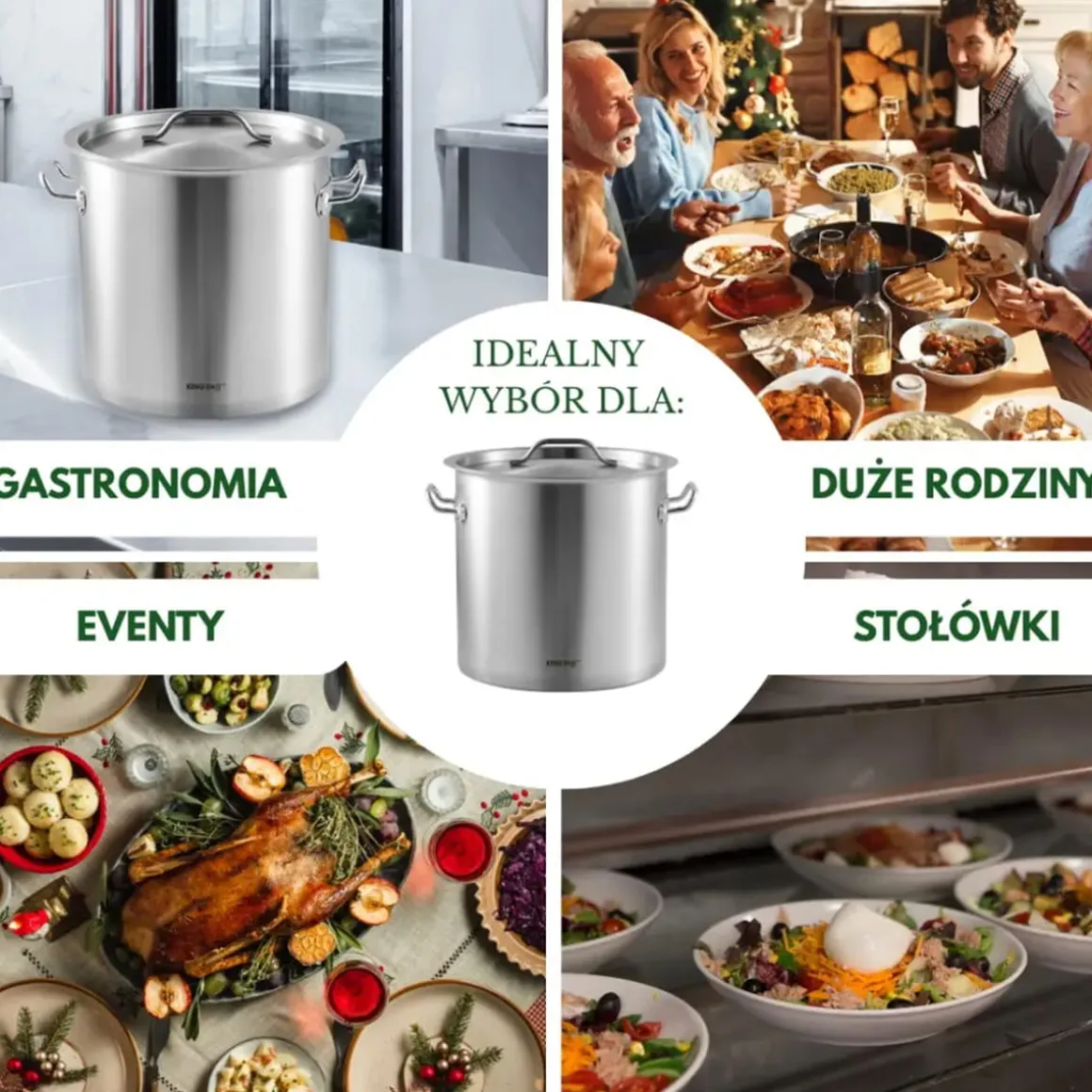 GARNEK GASTRONOMICZNY Z POKRYWĄ STALOWĄ 21L KINGHOFF KH-1962