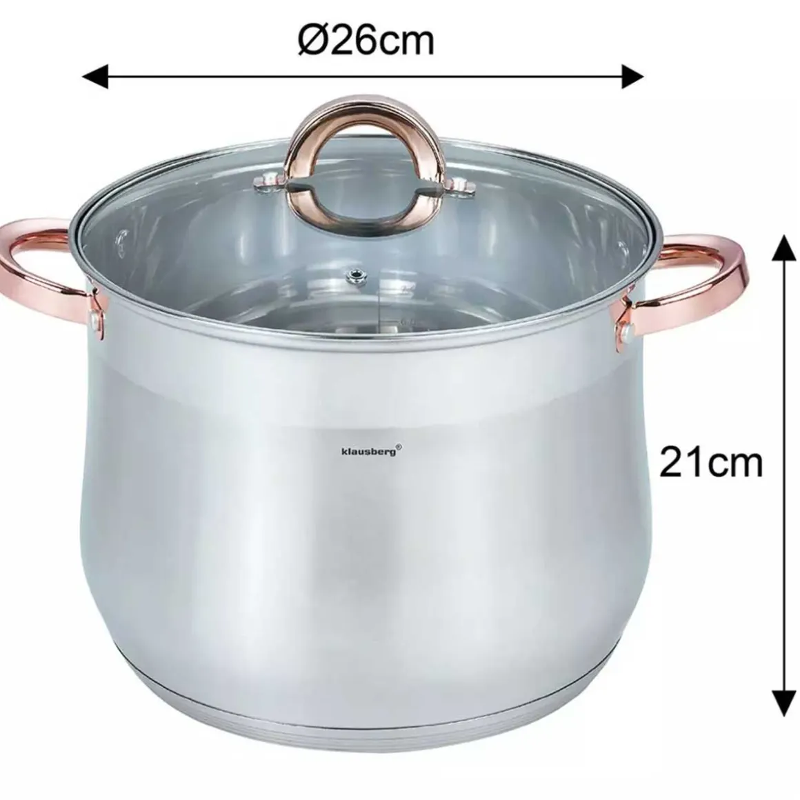 GARNEK GASTRO Z POKRYWĄ 26cm 10,7L KLAUSBERG KB-7794